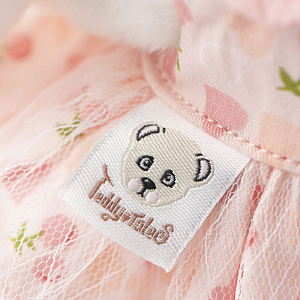 Зайка Lina TeddyTales, XS,в платье с сердечками, брелок, 15 см